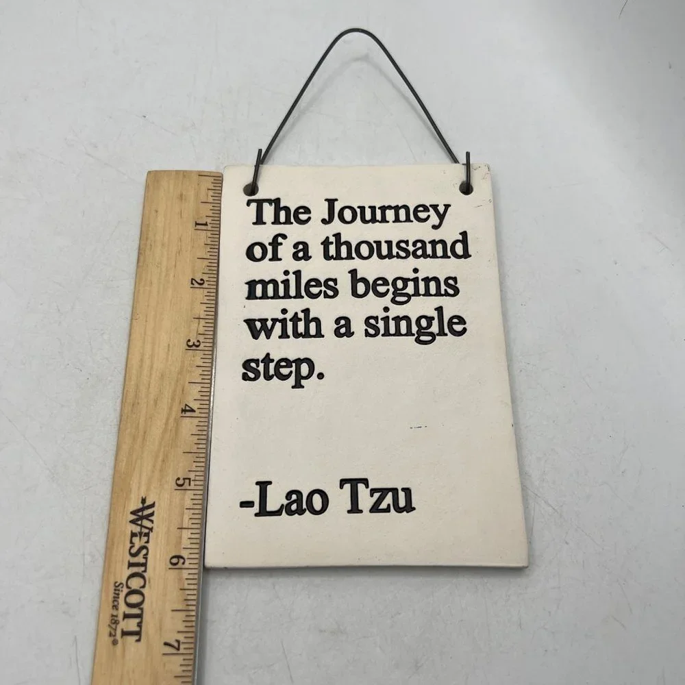 Lao Tzu Wall Plaque Home Decor Ceramic Hanging Text